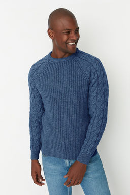 TRENDYOL MAN Ekru Casual Unisex Regular Fit Yunlu Bisiklet Yaka Sac Orgu Detayl? Triko Kazak TMNAW22KZ2059 - Trendyolmilla фото 58