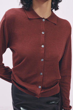 PLAIN KNIT CARDIGAN WITH SILK - Zara фото 2