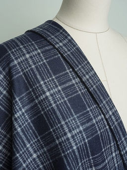 Шерсть пальтово-костюмная Твид Клетка цв.серо-голубой на синем, ш.1.5м, шерсть-60%, п/э-40% - Купава фото 5