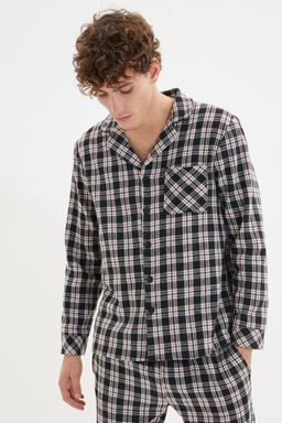 TRENDYOL MAN Siyah Regular Fit Ekose Dokuma Pijama Tak?m? TMNAW22PT1078 - Trendyolmilla фото 3