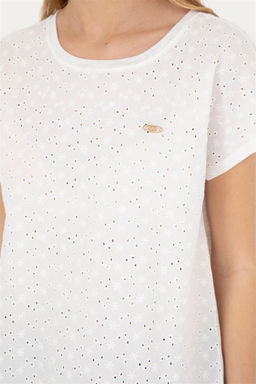 Женская футболка цвета экрю - U.s. polo assn фото 7