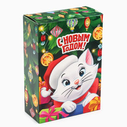 Коробка новогодняя подарочная «С Новым Годом», 16×23×7.5 см, Коты аристократы