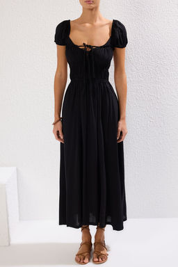 Trendyolmilla Plaj Giyim Ekru Maxi Dokuma Gipe Detayl? Elbise TBESS25EL00030 фото 4