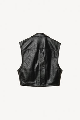 CHALECO BIKER PIEL WILLY CHAVARRIA X ZARA / Negro  фото 5