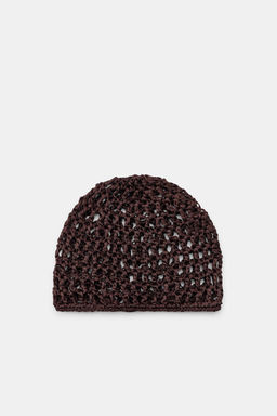 GORRO CASQUETE TRENZADO / Marr?n
