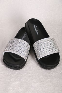 Шлепанцы со стразами