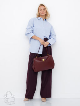 Сумка женская кожаная 2094YJ wine red Polina&Eiterou
