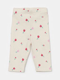 Bisiklet Yaka K?sa Kollu ?i?ekli K?z Bebek Bluz ve Tayt 2li Tak?m