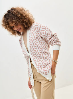 K13407 Кардиган (вязаный трикотаж) ПУДРА