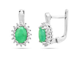 Серьги из серебра изумруд берилл, Амалия2