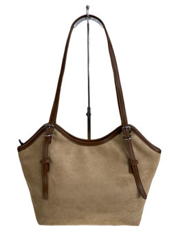 Женская сумка из искусственной замши, цвет бежево-коричневый - Greta фото 2