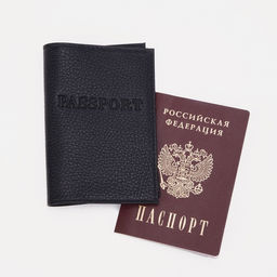 Обложка для паспорта, чёрная