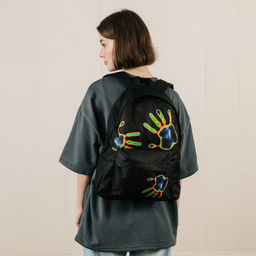 Рюкзак текстильный Отпечаток, с карманом, цвет чёрный - Nazamok фото 10