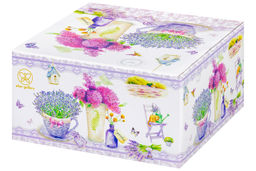 Блинница 23*23*9,5 см "Лаванда" фарфор NEW BONE CHINA