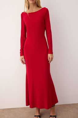 Siyah Duz Orme Sandy Maxi Astars?z Mezuniyet/Balo Elbise TPRAW26EL00029 - Trendyolmilla фото 7