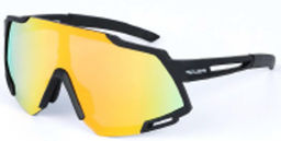 Очки спортивные солнцезащитные ESLNF. ударопрочные. Линза: HD POLARIZED-Зеркальная. Silicone переносица и боковые душки. Черный-Оранжевый /уп 50/