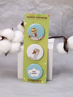 Набор значков 3 шт. iLikeGift "Ещё 5 минут..."