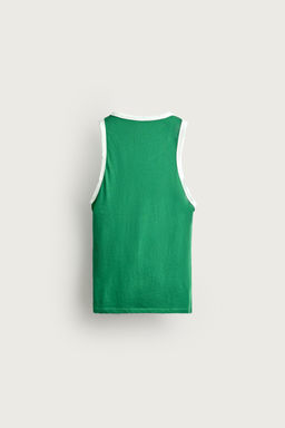 CAMISETA TANK  CONTRASTE EFECTO VINTAGE / Verde / Crudo - Zara фото 7
