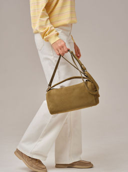 Замшевая сумка Solea DBR 31365 белый мох  фото 8