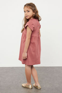 Gul Kurusu K?z Cocuk F?rf?rl? K?sa Kol Orme Elbise TKDSS24EL00009 - Trendyolmilla фото 2