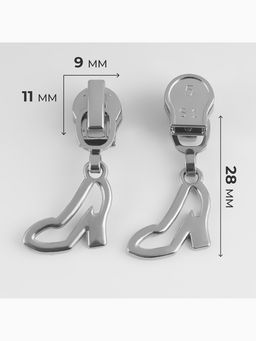 Цена за 2 шт. Бегунок для молнии «Спираль», №5, «Туфелька», 10 шт., цвет никель