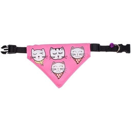 Цена за 2 шт. Ошейник с банданой и колокольчиком для кошек и собак мелких пород "Стильный БРО", цвет розовый, рS/16*11см (лейбл)