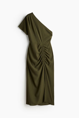 Vestido drapeado de un hombro - H&m фото 5