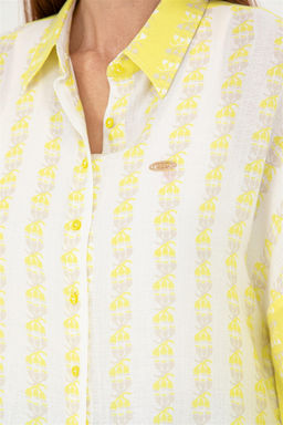 Женская неоново-желтая рубашка с длинным рукавом - U.s. polo assn фото 7