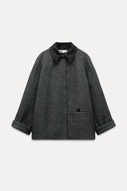 LEATHER COLLAR COAT ZW COLLECTION - Zara фото 5