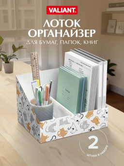 VAL CT-VP-300 Лоток - органайзер для бумаг, 30*23*20 см., набор 2 шт., КОТИКИ , шт