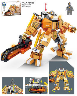 Конструктор "KAZI" 362 дет. "Боевой робот + фигурка" (KY6636) в коробке (р)