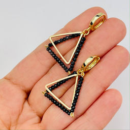 Серьги из черной Шпинели