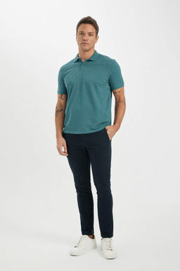 Regular Fit K?sa Kollu Basic Duz Polo Tisort - Defacto фото 4