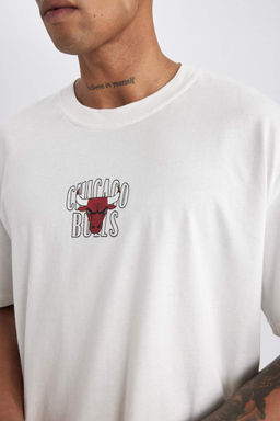 DeFactoFit Футболка Oversize с круглым вырезом и короткими рукавами NBA Chicago Bulls  фото 7