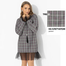 Платье комбинированное с сеткой, Вне формата (эталон)