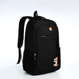 Рюкзак молодёжный на молниях, с принтом, 4 кармана, с принтом, размер 35×18×50 см, чёрный/рыжий