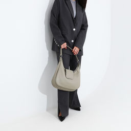 Сумка-мешок на молнии, наружный карман, длинный ремень, цвет серо-бежевый - Simaland фото 8