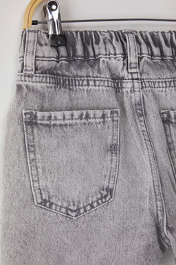 Ekru K?z Cocuk %100 Pamuk Regular/Normal Kal?p Cepli Lastikli Denim Sort TKDSS25SR00010 - Trendyolmilla фото 4