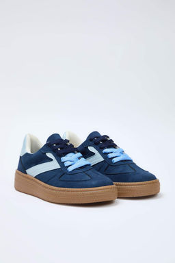 Lacivert Iki Bagc?kl? Cift Kullan?ml? Kad?n Retro Spor Ayakkab? TAKSS25SN00009