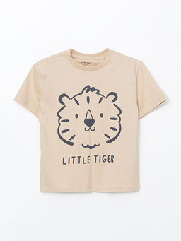 Bisiklet Yaka K?sa Kollu Bask?l? Erkek Bebek Ti??rt