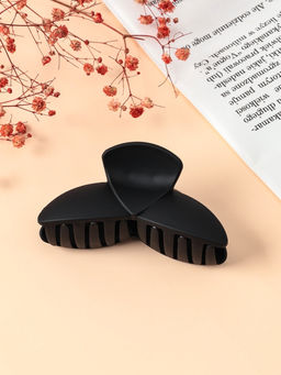 Цена за 12 шт. Крабик для волос «Матовый», лепестки трио, 9×4 см, чёрный