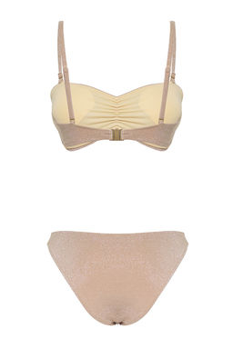 Trendyolmilla Vizon Straplez Aksesuarl? Simli Regular Bikini Tak?m? TBESS25BT00092  фото 6