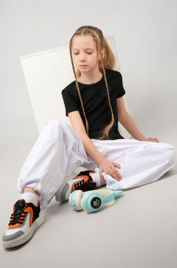 Футболка для девочки в рубчик из рибаны Happyfox