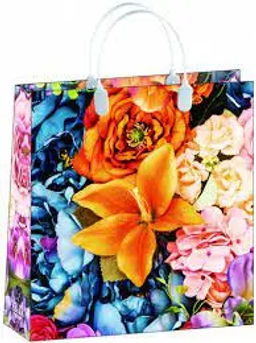 9613 Сумка пластик. BAM 149 (30*30) средняя "Цветочный микс" *20