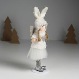 Интерьерная кукла текстильная Ангелочек в шапке с ушками зайчика, 4?8?20 см - Simaland фото 2