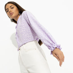 Блуза со сборками на рукавах, В лучшей роли (сиреневый) - Charutti фото 6