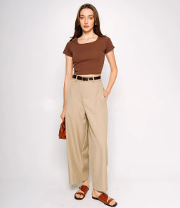 Брюки #КТ0966, бежевый