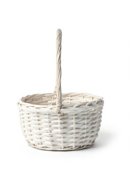 Корзина плетёная для хранения Havu, с ручкой, лоза, белая, набор 2 шт.