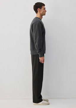 Bisiklet Yaka Antrasit Basic Sweatshirt - Mavi фото 4