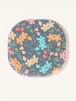 Зеркало карманное «Узор», с подставкой, 8×8 см, чёрное